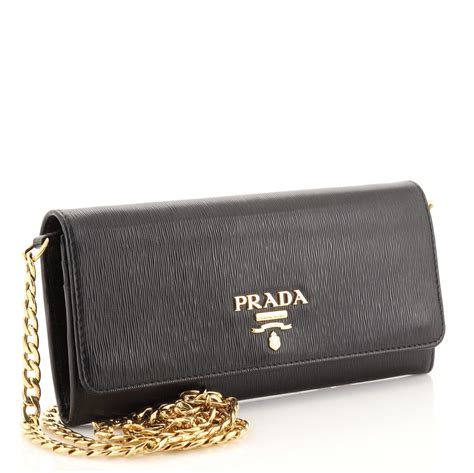 prada gold chain wallet|prada wallet on chain black.